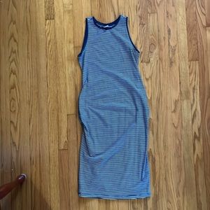 Old Navy Medium Maternity Midi Dress in adorable NAVY and WHITE